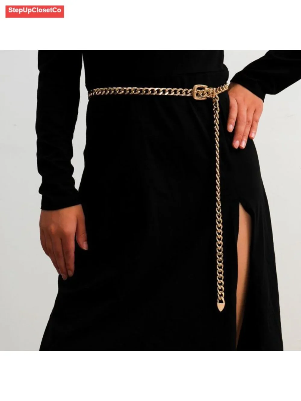 Metal Waist Chain Belt for Women, Gold Chain Belt for Dresses Jeans